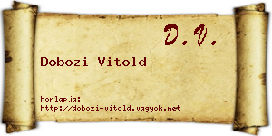 Dobozi Vitold névjegykártya